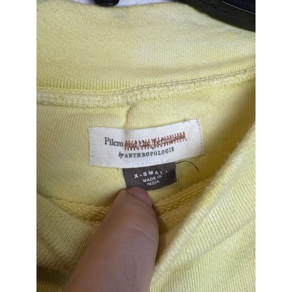 Pilcro And The Letterpress Anthropologie Elayna‎ Sweatshirt Top Yellow Medium - Picture 10 of 12